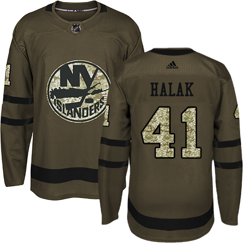 Adidas Islanders #41 Jaroslav Halak Green Salute to Service Stitched Youth NHL Jersey